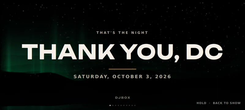 End credits, THANK YOU: The night closes with a title card and the date.
